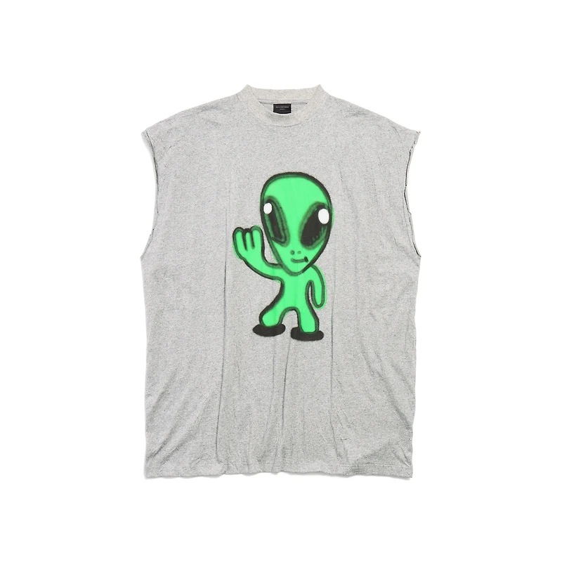 hi there + dripley sleeveless t-shirt
