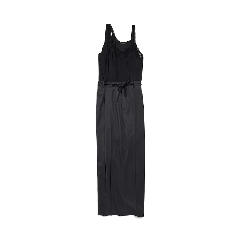 patched slip dress