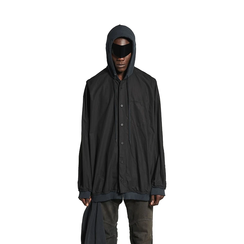 cut-up hooded shirt