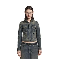 ruched denim jacket