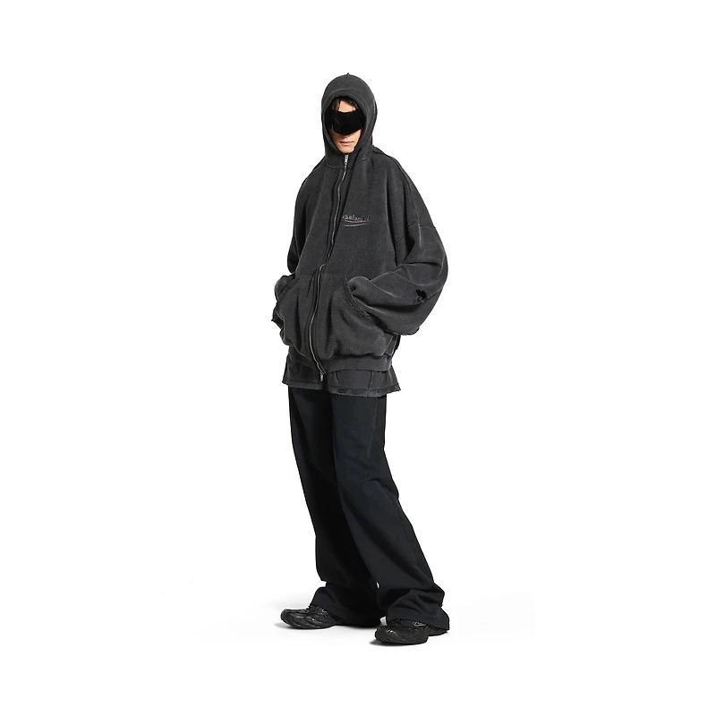 political campaign inside-out zip-up hoodie large fit