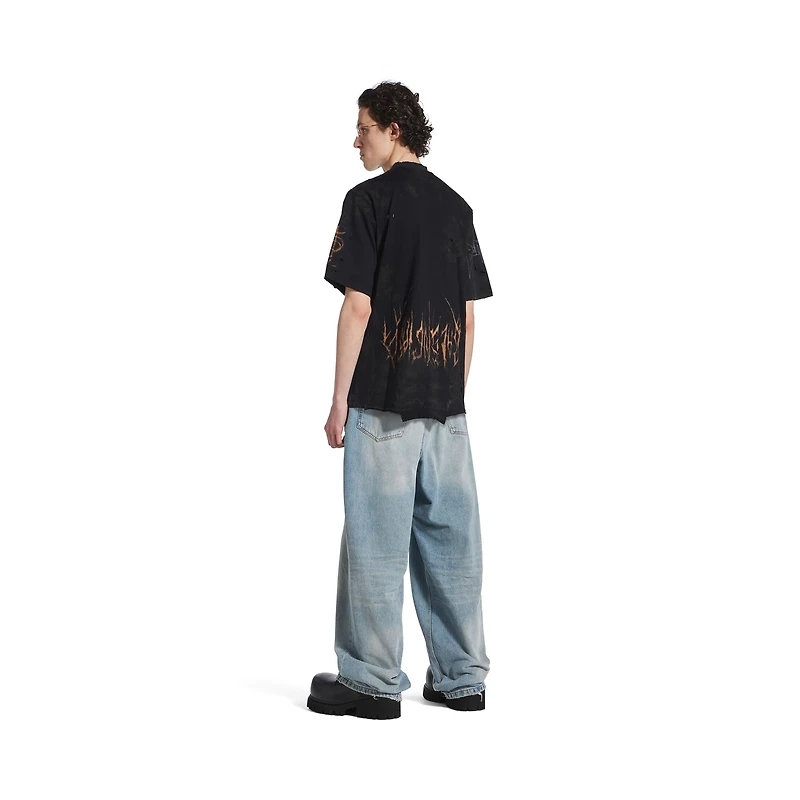 paris moon upside down t-shirt oversized