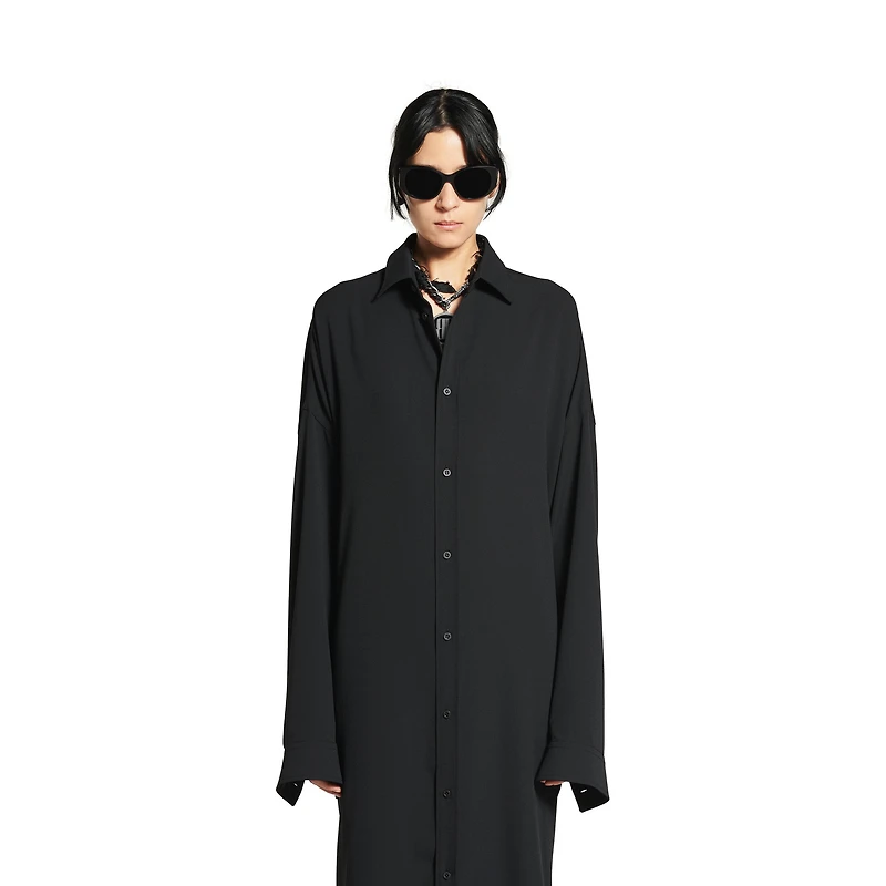 lace-up shirt dress