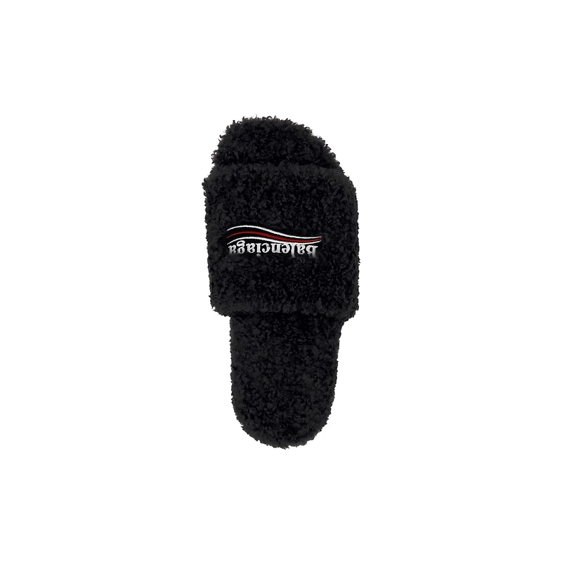 furry slide sandal