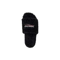 furry slide sandal