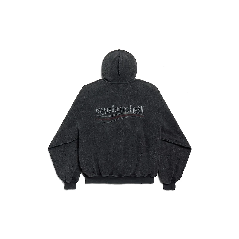 political campaign inside-out zip-up hoodie large fit