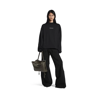 balenciaga back cropped long sleeve t-shirt