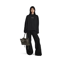 balenciaga back cropped long sleeve t-shirt