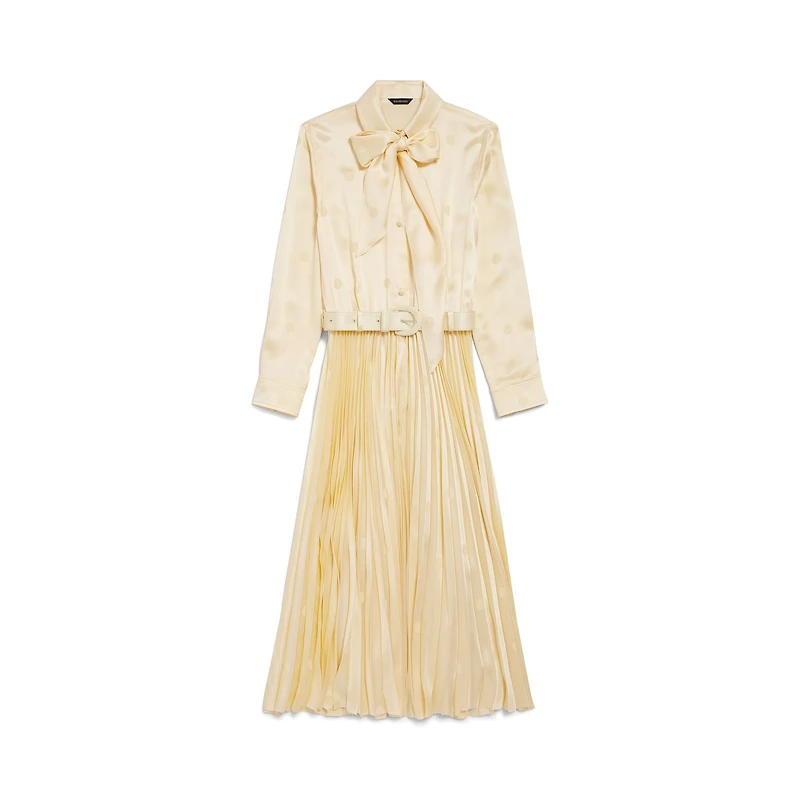 lace-up pleated dress