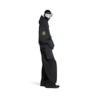 uniform patch zip-up hoodie large fit