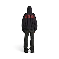 security tape logo large zip-up hoodie