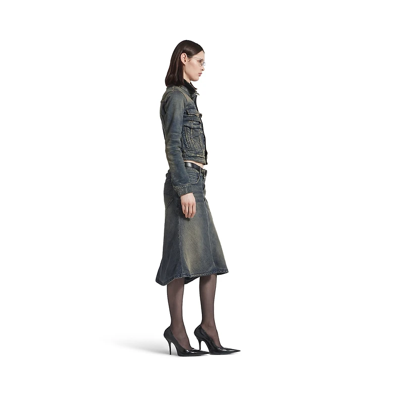 godet midi skirt