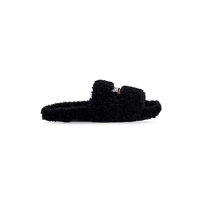 furry slide sandal
