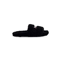 furry slide sandal