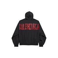 security tape logo large zip-up hoodie