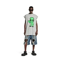 hi there + dripley sleeveless t-shirt