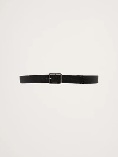 Leather Belt with Square Buckle