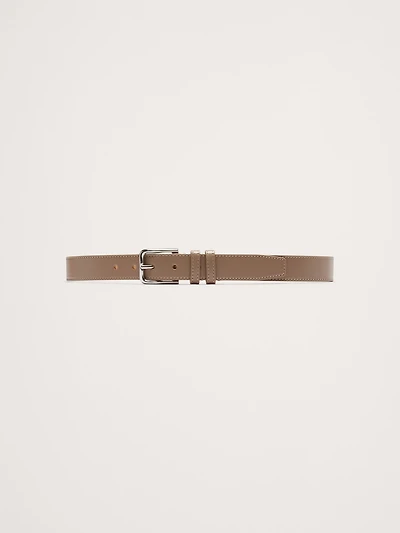 Topstitched Leather Belt