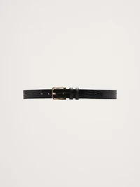 Topstitched Embossed Leather Belt
