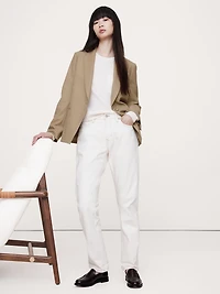 Relaxed-Slim Lightweight Wool Flannel Blazer