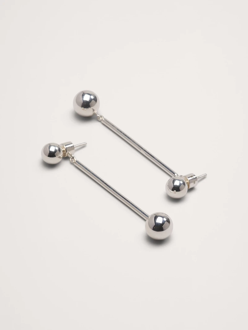 Large Barbell Drop Earrings