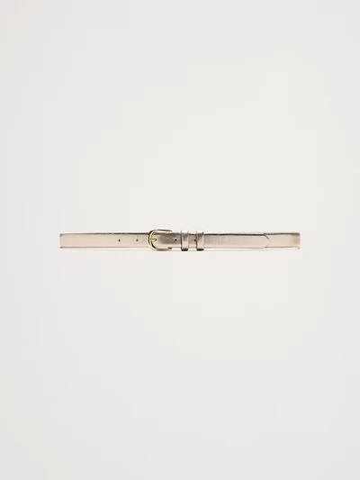 Slim Metallic Leather Belt