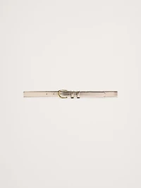 Slim Metallic Leather Belt