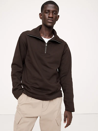 Brushed Fleece Half-Zip Sweatshirt