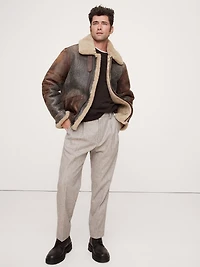 Wool-Blend Pleated Pant