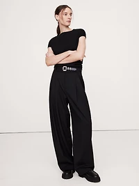 Wide Ribbed Draped Top
