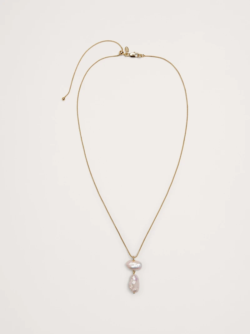 Telaio Baroque Pearl Double Pendant Necklace by Aureus + Argent