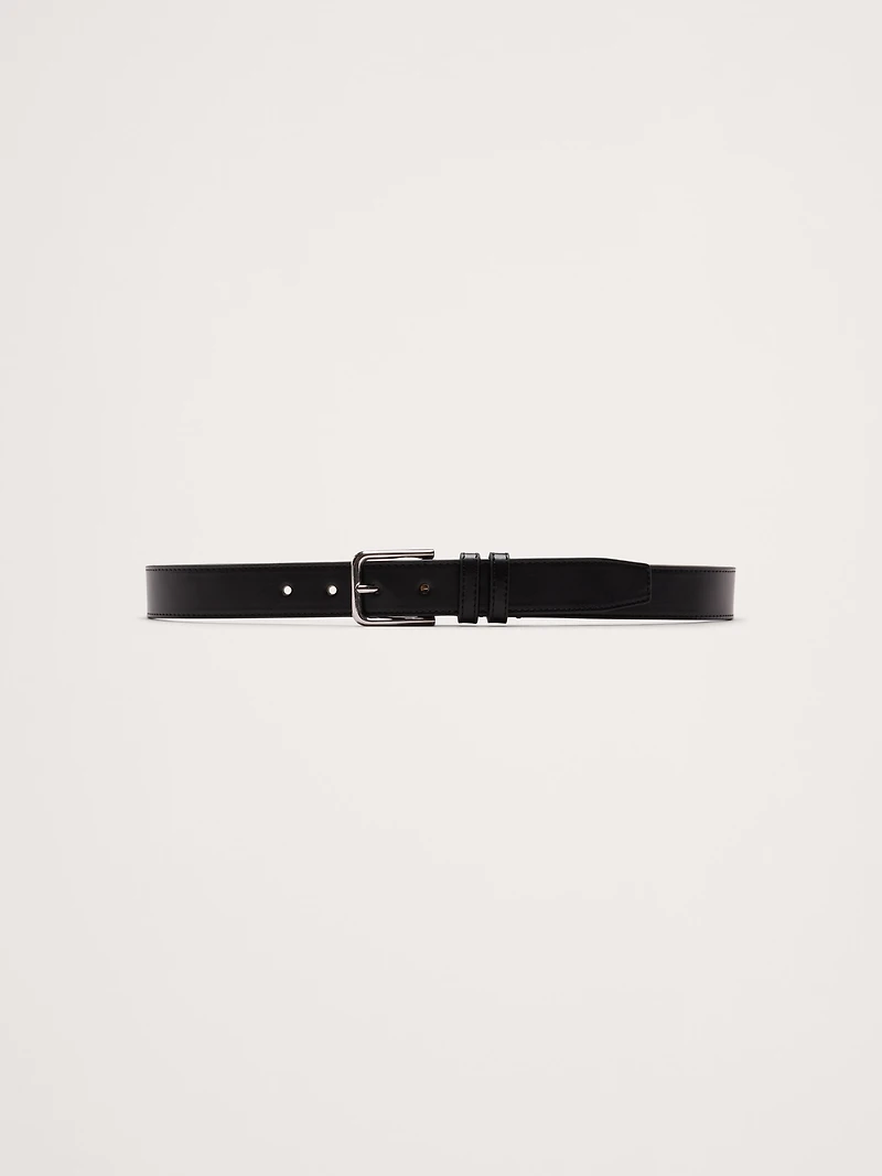 Topstitched Leather Belt