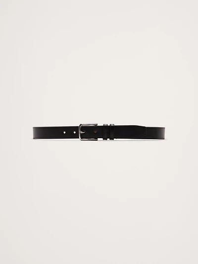 Topstitched Leather Belt