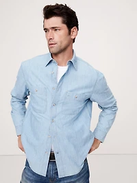 Standard-Fit Chambray Shirt
