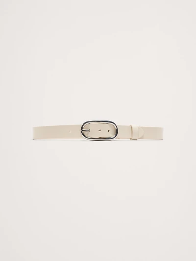 Leather Oval Buckle Belt