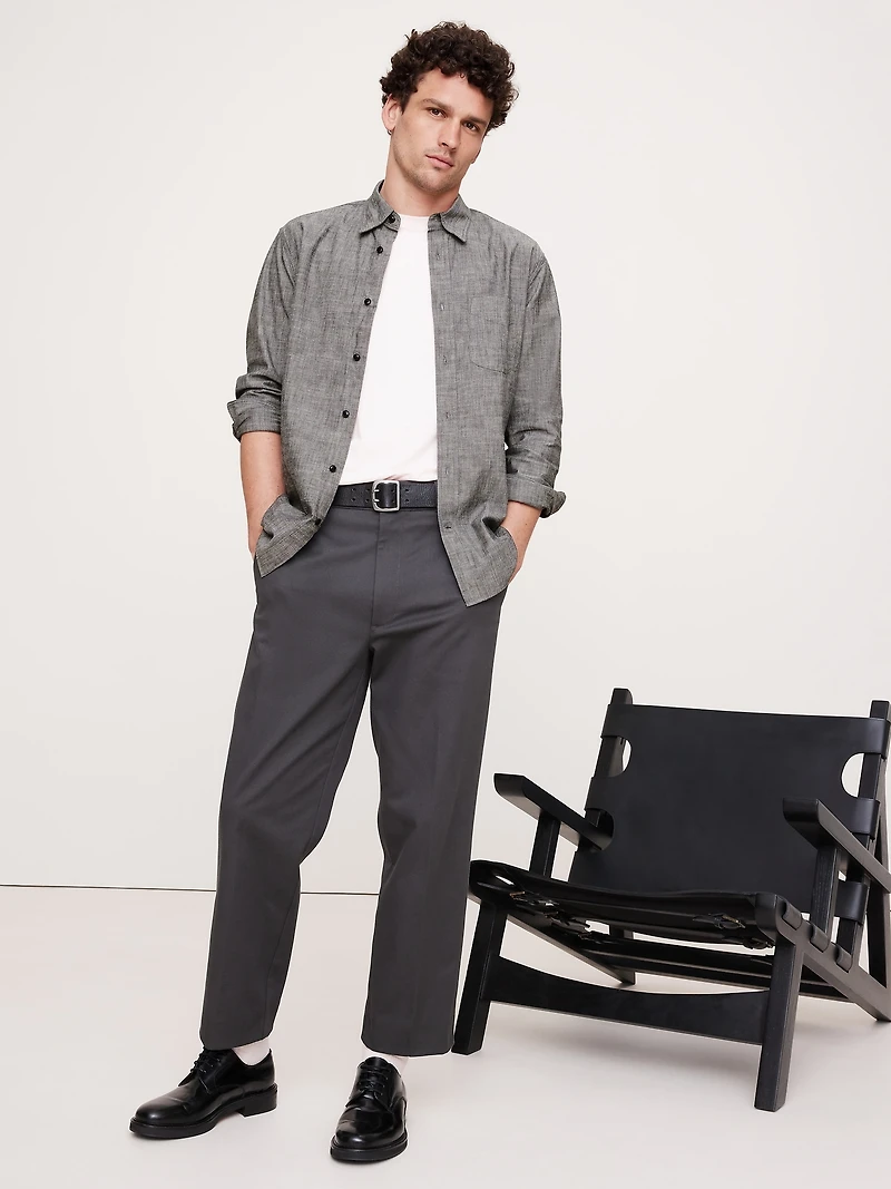 Standard-Fit Chambray Shirt