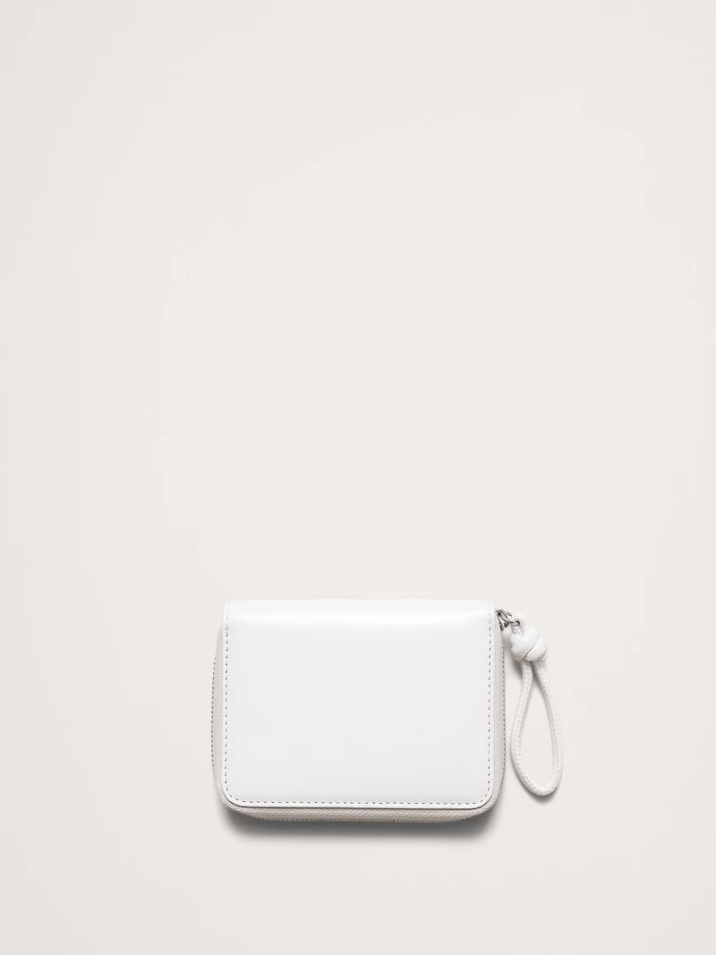 Italian Leather Zip Mini Wallet