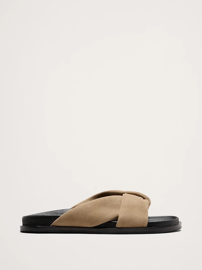 Leather Knot Slide Sandal