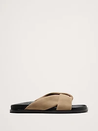 Leather Knot Slide Sandal
