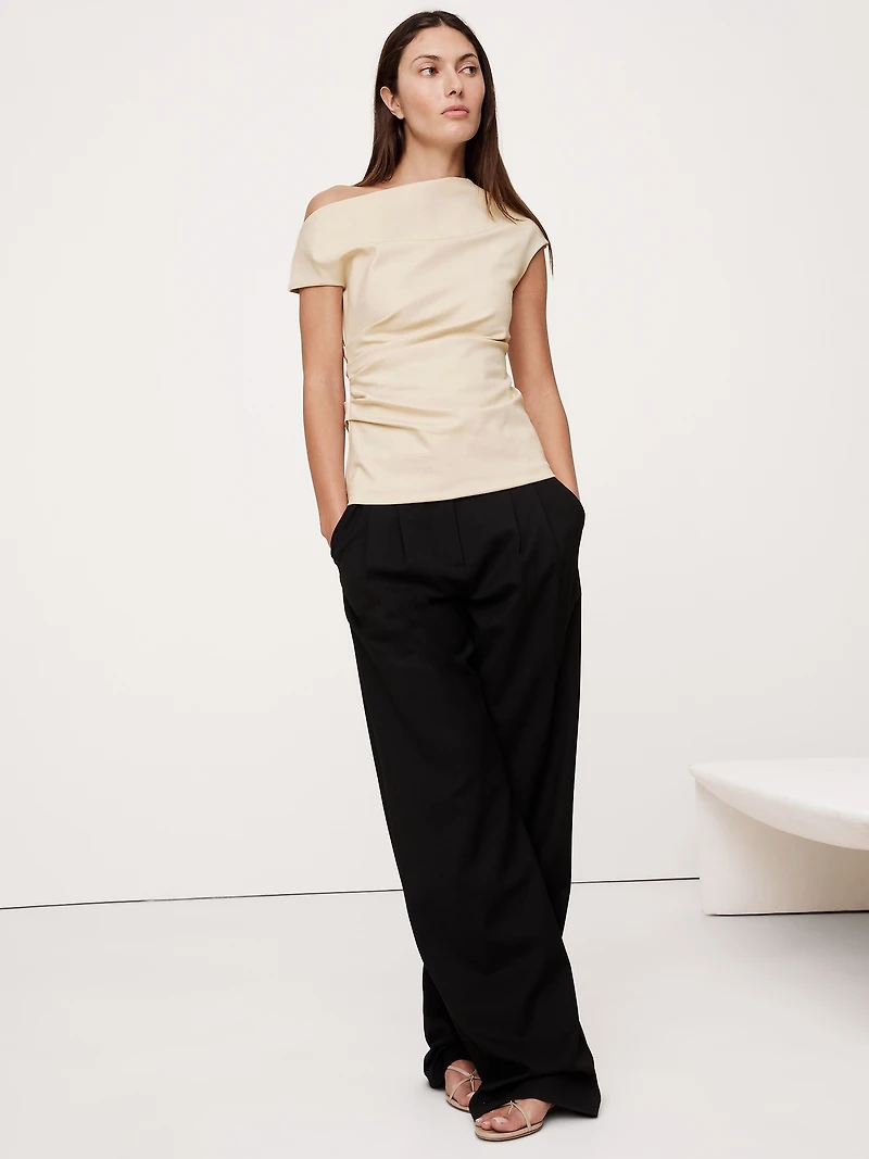 Everywhere Ponte One-Shoulder Top