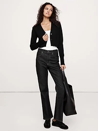 Cotton-Silk Cropped Cardigan