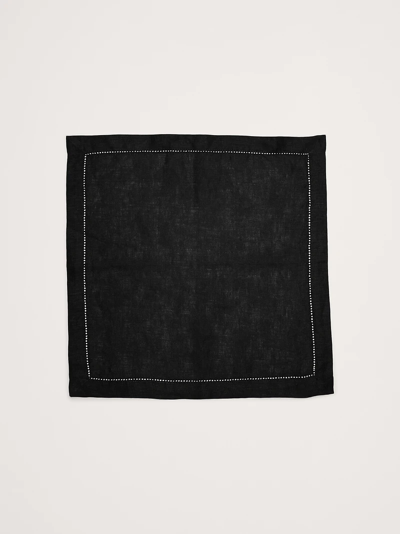 Ladder Stitch Linen Pocket Square