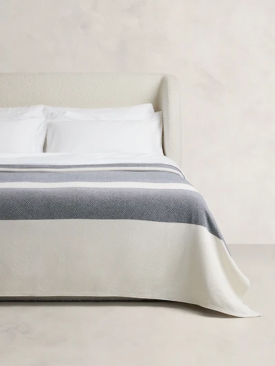 Wide-Stripe Cotton Blanket