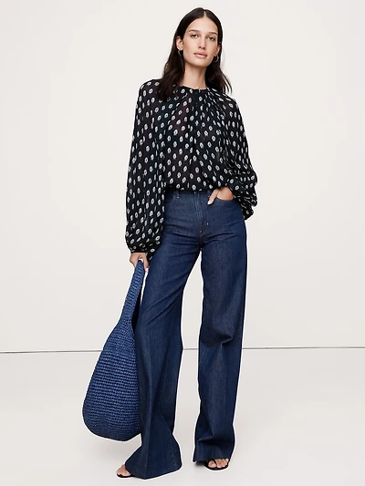 Chiffon Twist-Neck Top