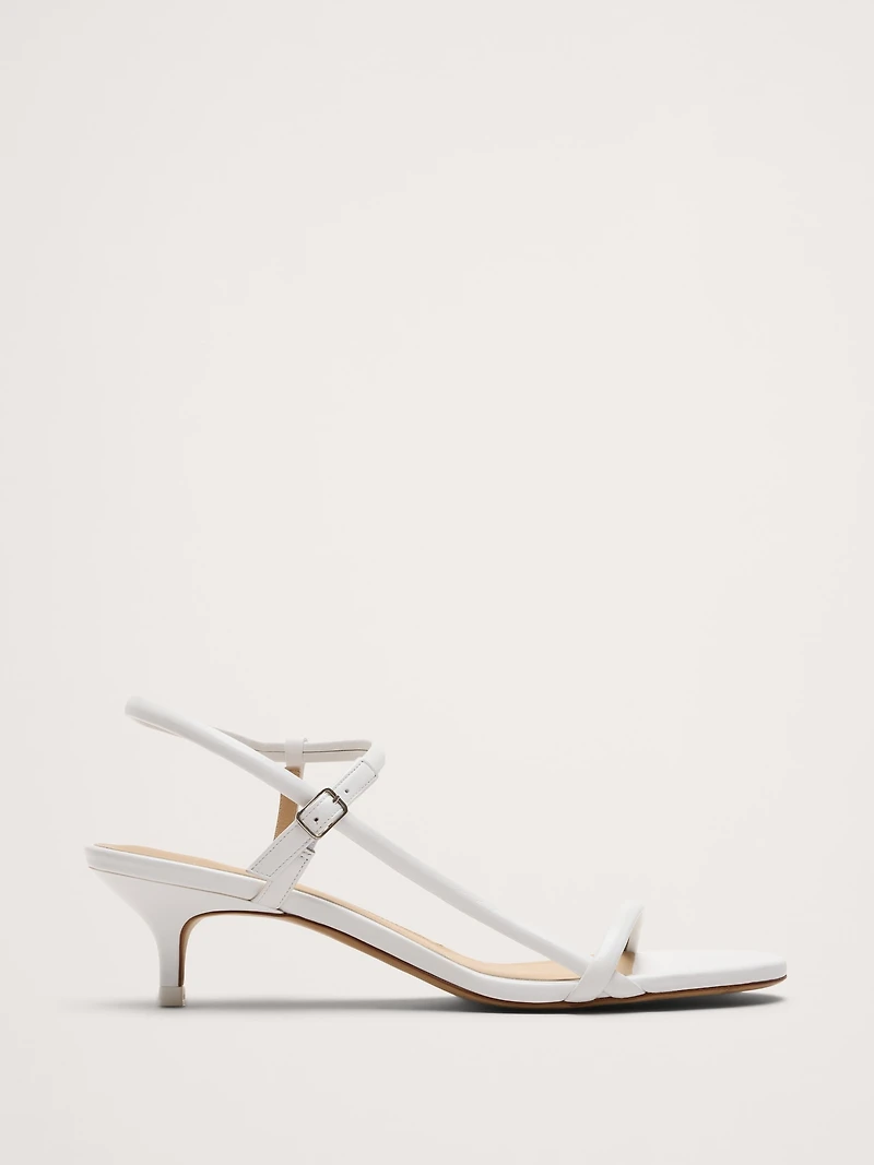 Terzo Leather Kitten-Heel Sandal