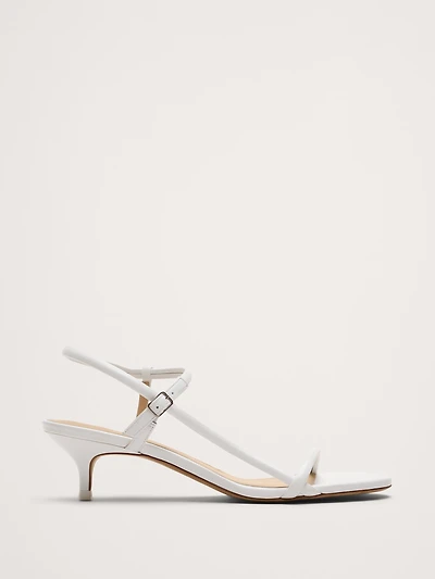 Terzo Leather Kitten-Heel Sandal