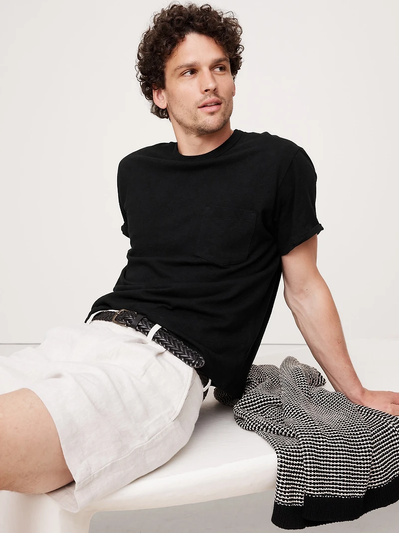Boxy Linen-Cotton T-Shirt