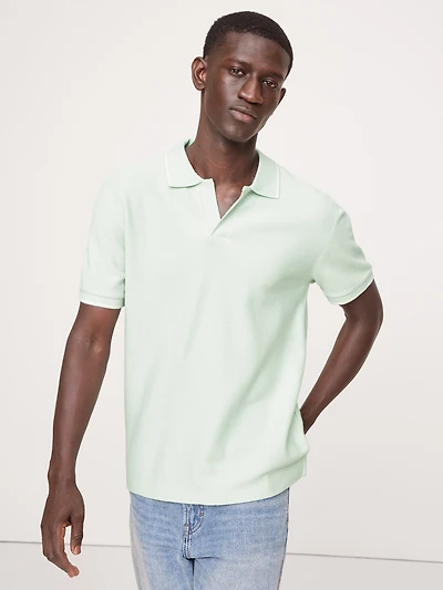 Zig-Zag Jacquard Polo Shirt