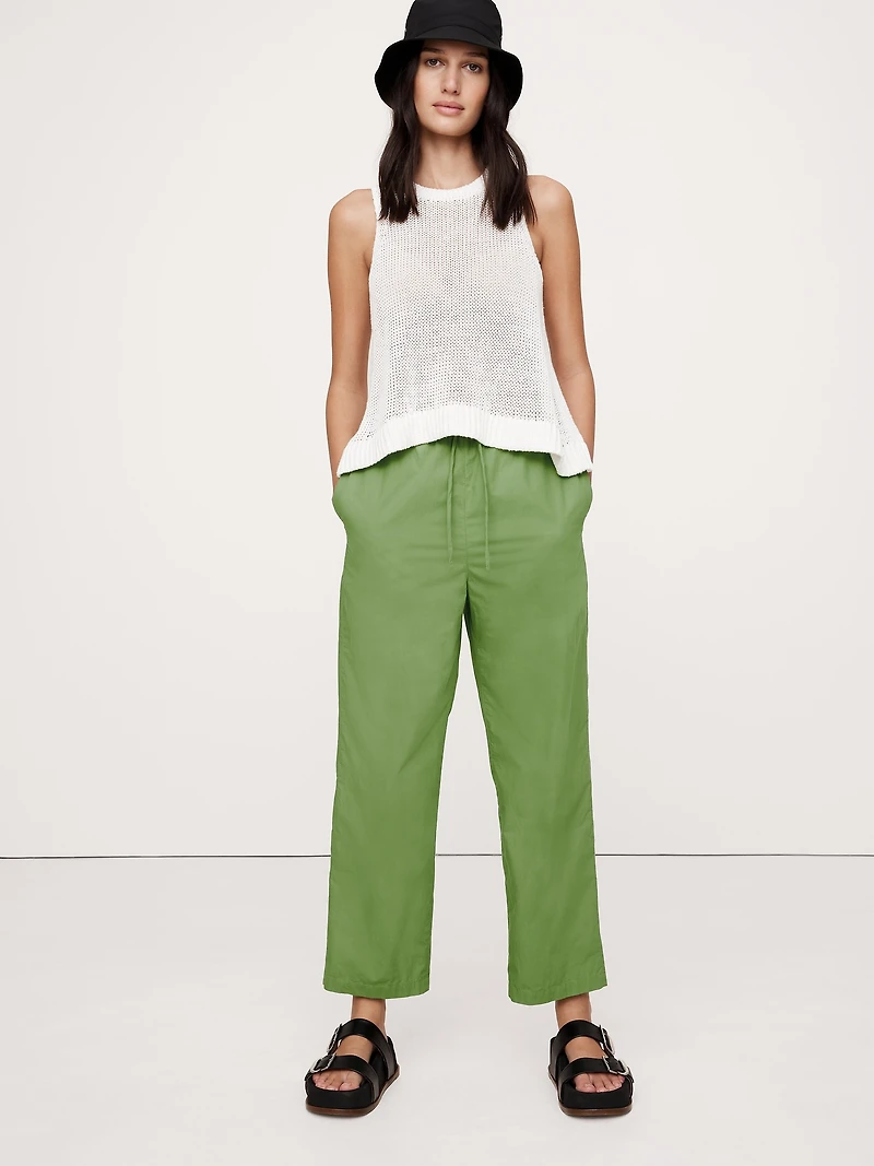 Cotton Poplin Pull-On Pant