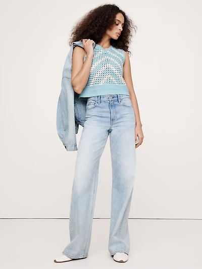 Embroidered Cotton Crochet Top